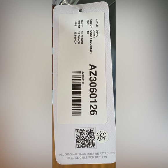 NWT Azazie Avelina bridesmaid dress, dusty blue - Picture 5 of 8